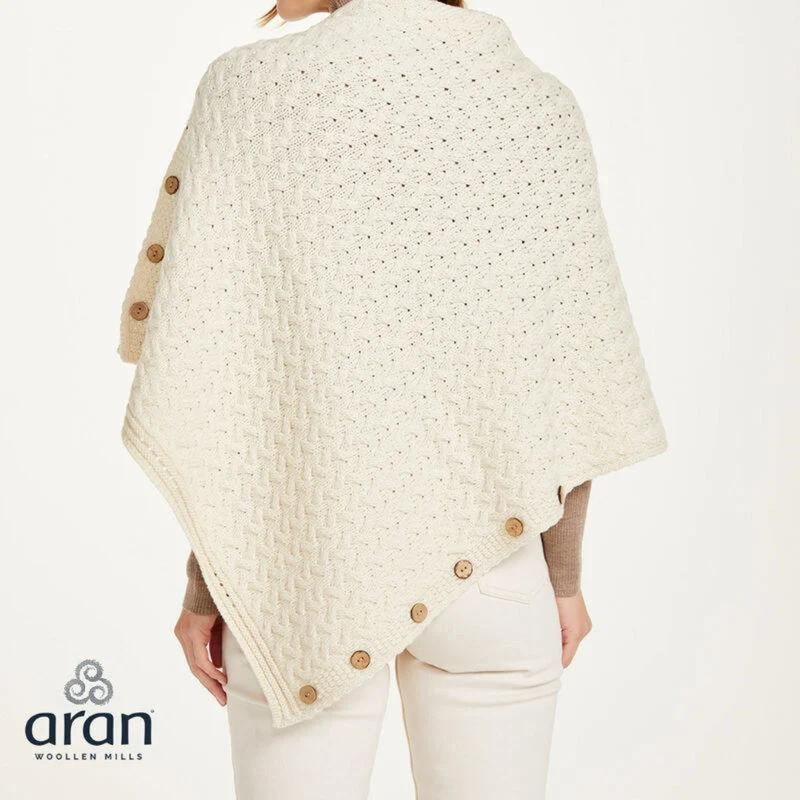 Aran Super Soft Merino Poncho Natural